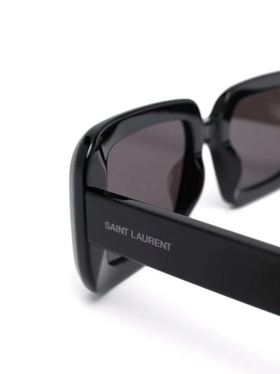 Shop Saint Laurent Square-frame Sunglasses In Schwarz