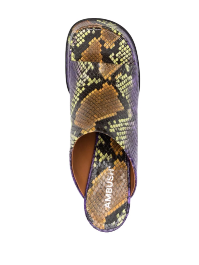 Shop Ambush Python Effect Print Sandals In Violett