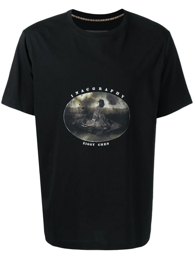Ziggy Chen Graphic-print Cotton T-shirt In Schwarz
