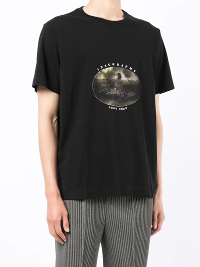 Ziggy Chen Graphic-print Cotton T-shirt In Schwarz