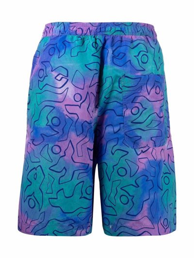Isabel Marant Heloa Wide-leg Long-length Printed Swim Shorts In Grün