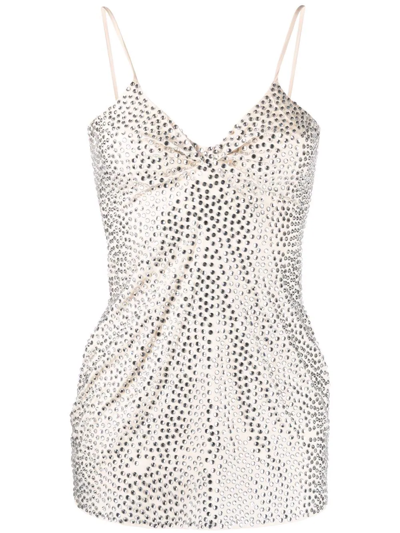 Loulou Crystal-embellished Mini Dress In Nude | ModeSens