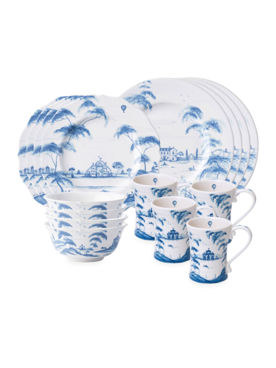 Shop Juliska Country Estate Ceramic 16-piece Dinnerware Set In Delft Blue