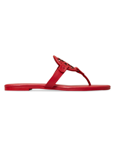 Shop Tory Burch Women's Miller Leather Sandals In Tory Red