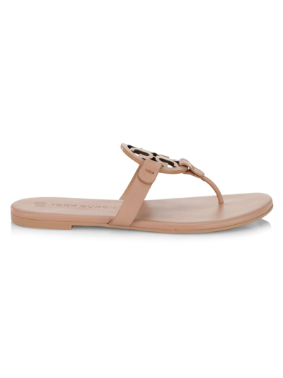 Shop Tory Burch Women's Miller Leather Sandals In Light Makeup