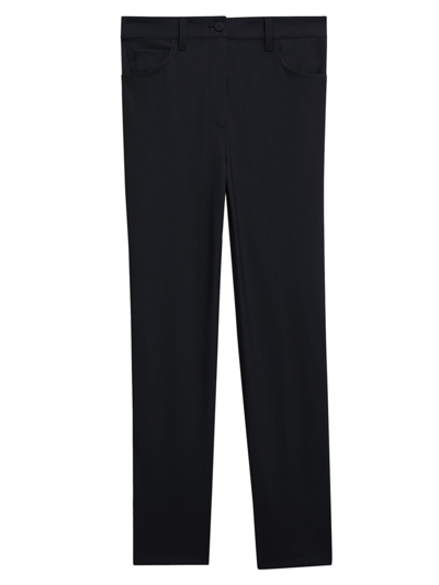 Shop Theory Women's Treeca Ponte Slim-fit Pants In Black