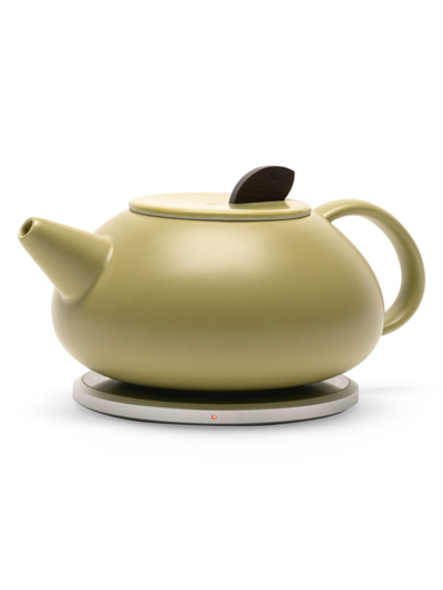 Shop Ohom Inc. Leiph Self-heating Teapot Set In Olive