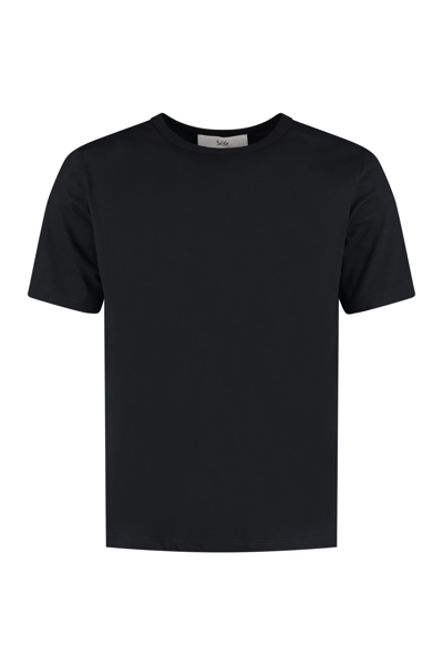 Shop Séfr Luca Cotton Crew-neck T-shirt In Black