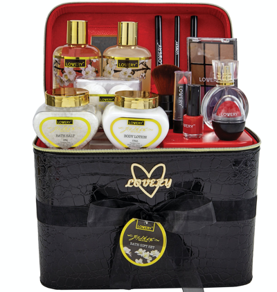Shop Lovery Premium Bath & Body Gift Basket In Black