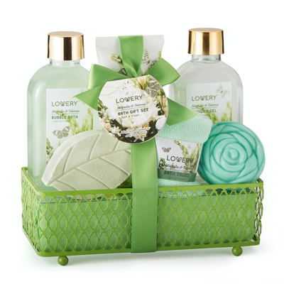 Shop Lovery Home Spa Gift Basket In Green