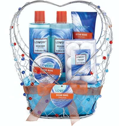 Shop Lovery Home Spa Gift Baskets In Blue