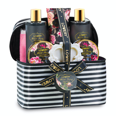 Shop Lovery Home Spa Gift Basket, Luxury 8pc Bath & Body Set In Black