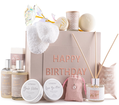 Shop Lovery Birthday Gift Basket In Pink
