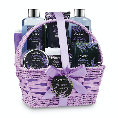 Shop Lovery Home Spa Gift Basket In Purple