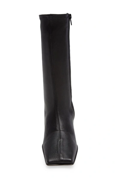 Shop Miista Diana Square Toe Boot In Black Stretch