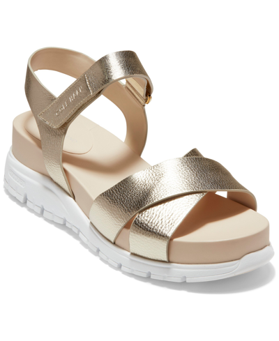 Cole Haan Women s Zerogrand Crisscross Sandals In Gold Metallic