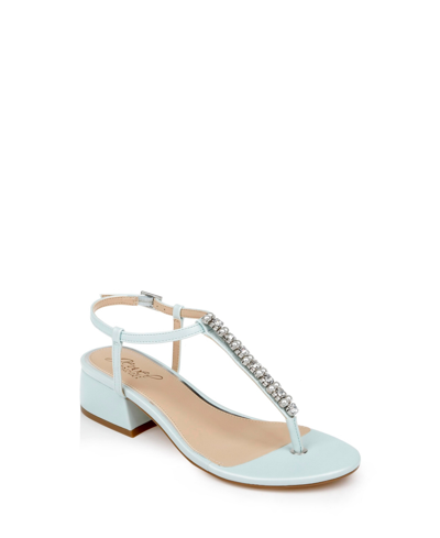 Shop Jewel Badgley Mischka Dasha T-strap Dress Sandals Women's Shoes In Pale Blue