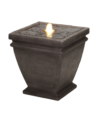 Shop Glitzhome Elegant Stone Sculpture Pattern Outdoor Fountain With Led Light And Pump, 17.5" H In Gray