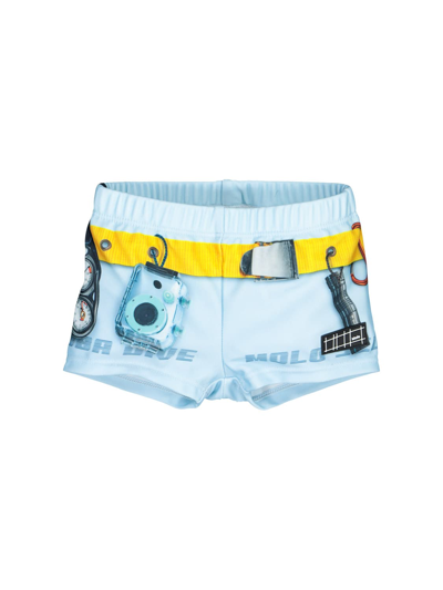Shop Molo Kids Swimming Trunks For Boys In Blue