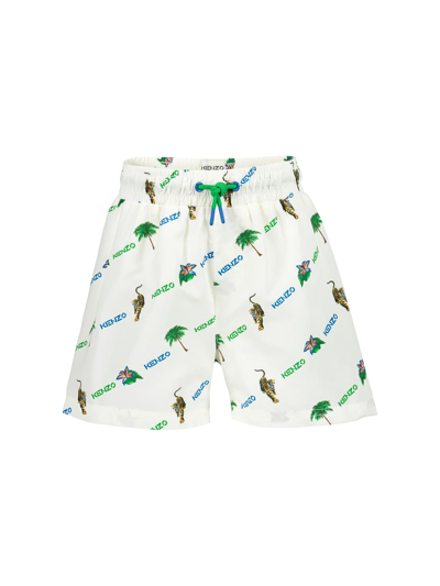 Shop Kenzo Swim Shorts For Boys In White