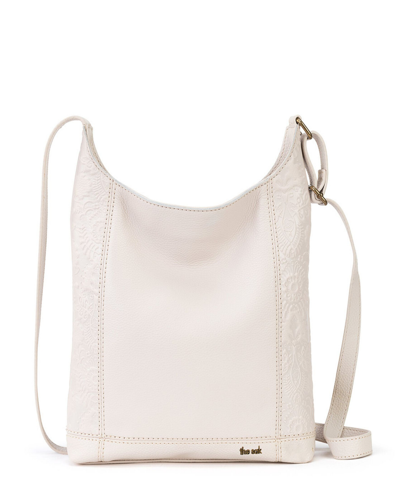 Shop The Sak Women's De Young Small Leather Crossbody In Stone Floral Emboss