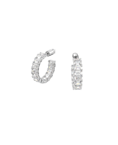 Shop Swarovski Millenia Hoop Earrings With Octagon Cut White  Zirconia