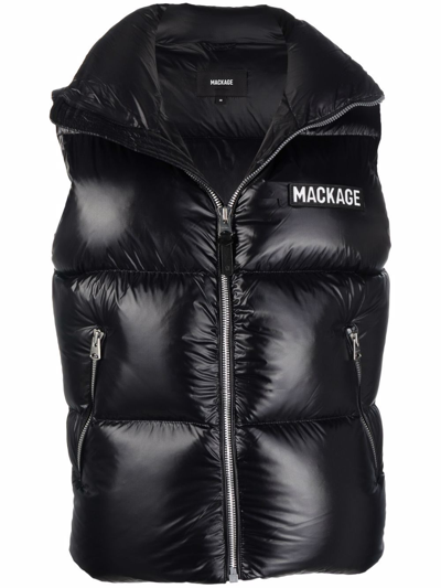 Shop Mackage Kane Down Vest Jacket In Black
