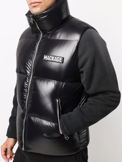 Shop Mackage Kane Down Vest Jacket In Black
