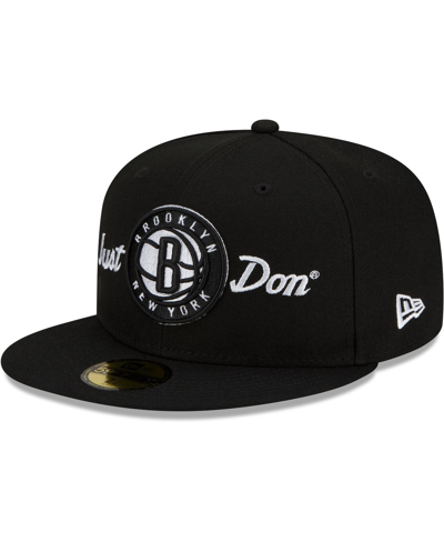 Shop New Era Men's X Just Don Black Brooklyn Nets 59fifty Fitted Hat