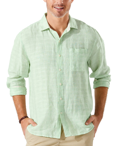 Shop Tommy Bahama Men's Plaid Shirt In Spring Lime