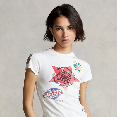 Polo Ralph Lauren Patchwork Graphic Jersey Tee In Nevis ModeSens