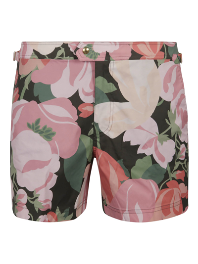 Shop Tom Ford Floral Print Swim Shorts In 102