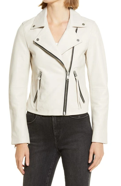 Shop Allsaints Dalby Leather Biker Jacket In White