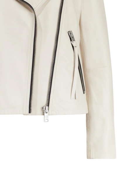 Shop Allsaints Dalby Leather Biker Jacket In White
