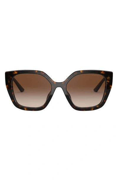 Shop Prada 52mm Butterfly Polarized Sunglasses In Havana/ Brown Gradient