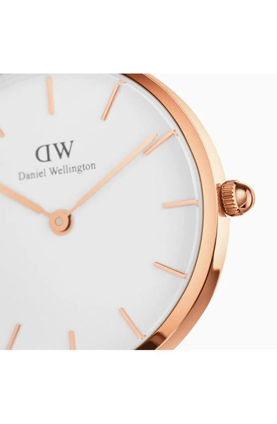 Shop Daniel Wellington Classic Petite Leather Strap Watch, 28mm In Light Brown/ White/ Rose Gold