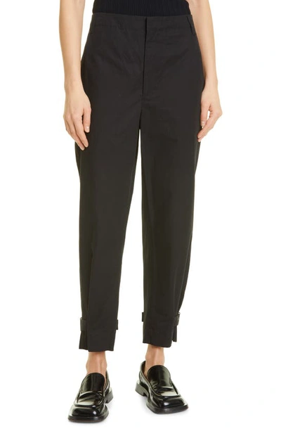 Shop Proenza Schouler White Label Cotton & Linen Tapered Pants In Black