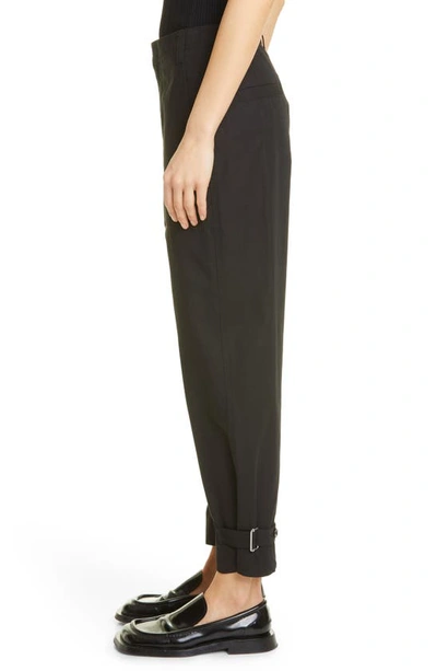 Shop Proenza Schouler White Label Cotton & Linen Tapered Pants In Black