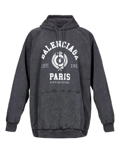 Balenciaga Paris-logo Oversized Hoodie In Black | ModeSens