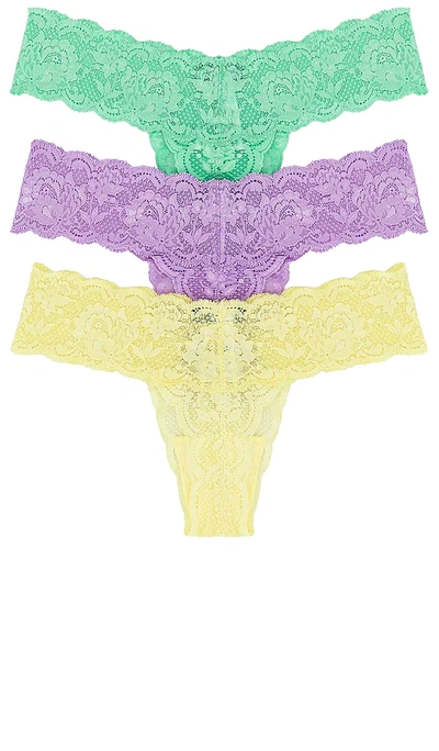 Shop Cosabella Never Say Never Cutie 3 Pack In Ghana Green  Icy Violet  & Mignonette