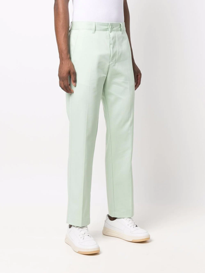 Shop Ami Alexandre Mattiussi Cotton Chino Trousers In Green