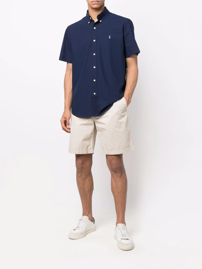 Shop Polo Ralph Lauren Short-sleeve Polo-pony Shirt In Blau
