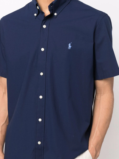 Shop Polo Ralph Lauren Short-sleeve Polo-pony Shirt In Blau