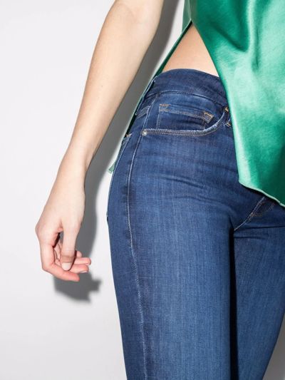 Frame Le Crop Mini Boot Bootcut Ankle Jeans With Raw Hem In Blau