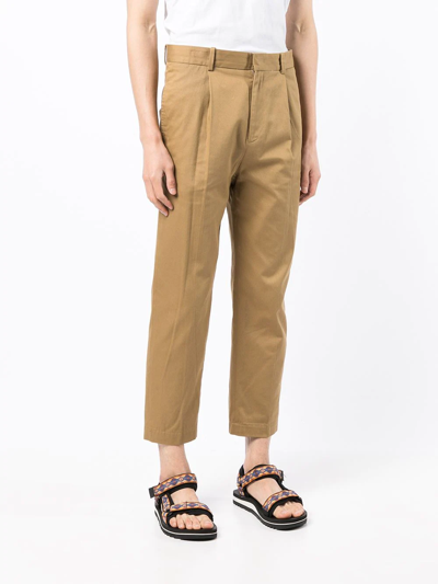 Shop Isabel Marant Tailored-cut Cropped Trousers In Brown