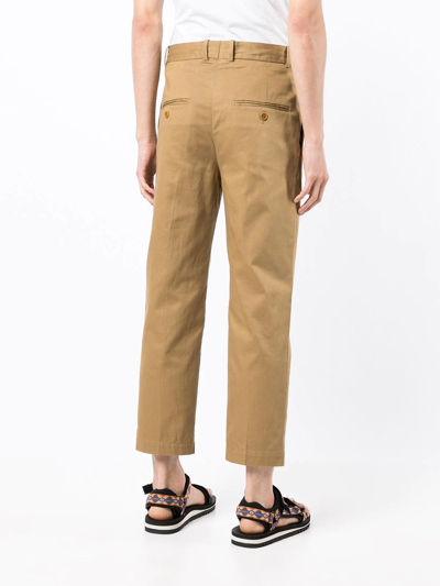 Shop Isabel Marant Tailored-cut Cropped Trousers In Brown