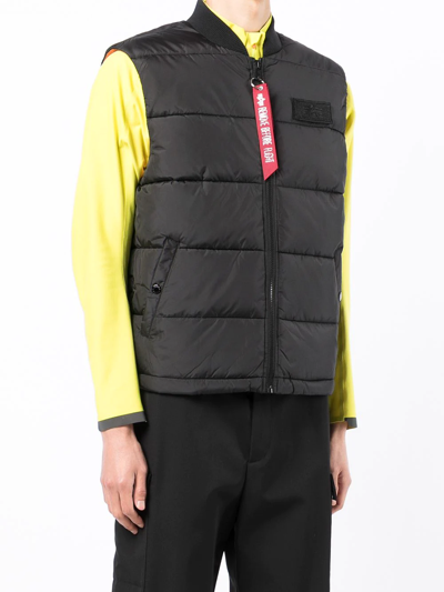 Alpha Industries Logo-patch Padded Gilet In Black