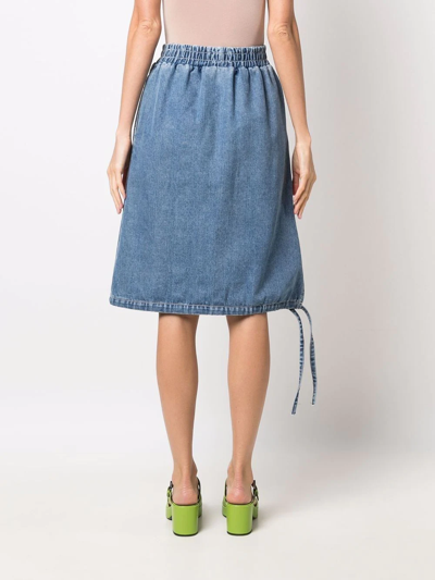 Sunnei Side-tie Detail Denim Skirt In Blau