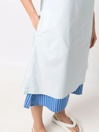 Shop Sunnei Double-layered Slip Dress In Blau