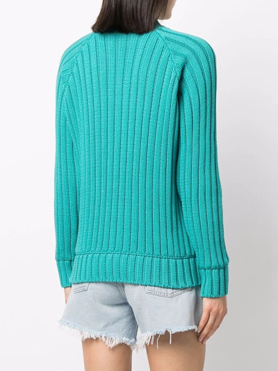 Sunnei Ribbed Knit Jumper In Blau